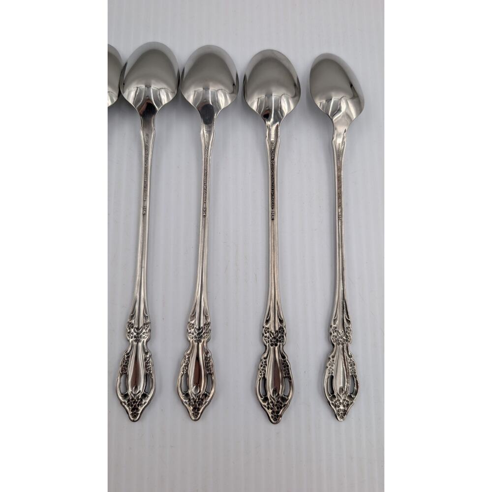 12 Oneida Distinction Deluxe HH Stainless Steel Raphael Iced Tea Spoons - Picture 6 of 10